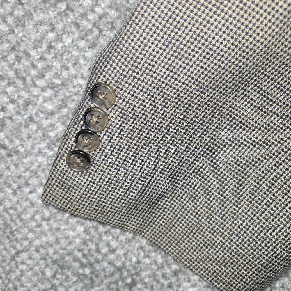 Pronto Uomo Mens 50 Regular Blazer Brown Houndstooth Two Button Sport Coat 50R